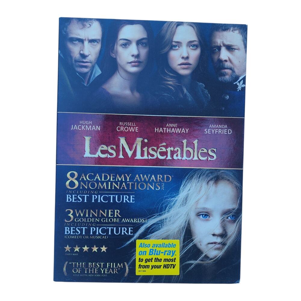 Les Miserables DVD 2012 Hugh Jackman Russell Crowe Anne Hathaway